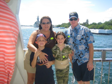 Carol, me and the kids at Pearl Harbor Memorial