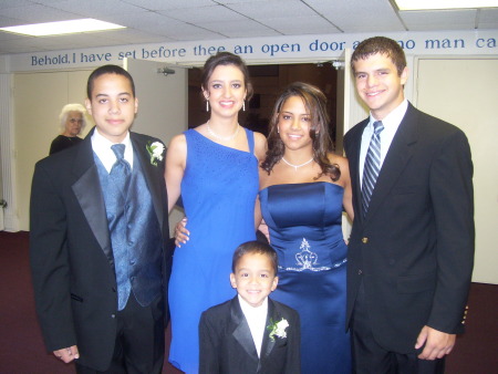 nephew-cameron, daughter-danielle, niece-brittany, son-devin, center nephew-jared