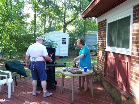 Bryan Cooking and Sybil Watching