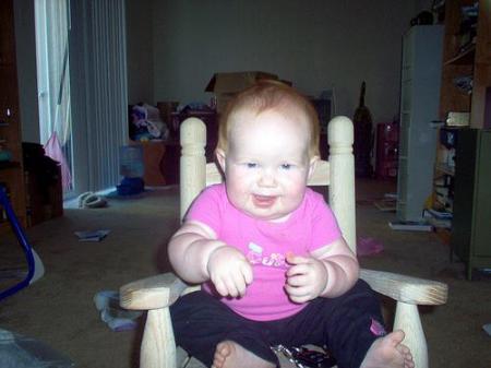 zowie in her rocking chair