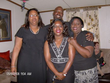 Jackie with her sisters and one of her brother