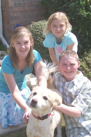 Oxley kids and our dog, Bexar