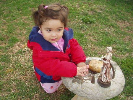 grandaughter Christine with st Francis
