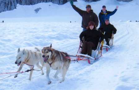 helicopter dog mushing