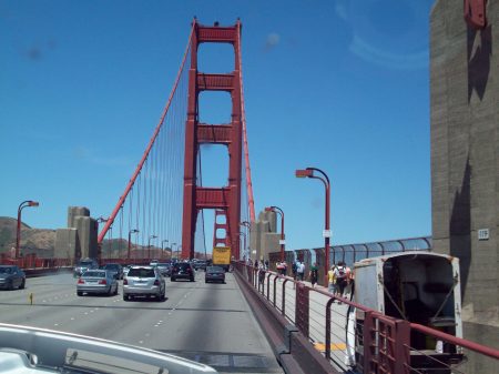Going across the Golden Gate Bridge