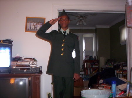 My son saluting