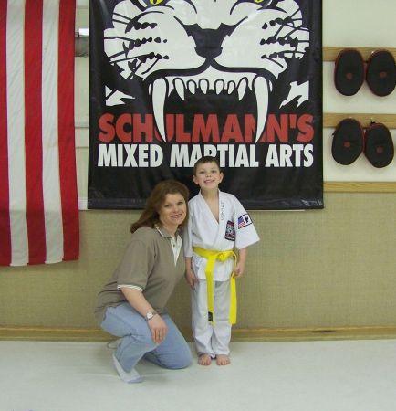 Lucas gets his yellow belt!