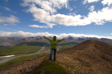 On top of Denali's Polychrome Mountain Range