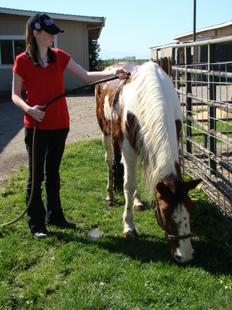 Bryanna and her pride and joy Eukita on shower day...