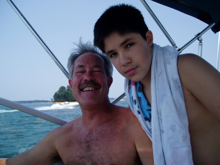 My son & I on Lake Norman,N.C. Summer of 07'