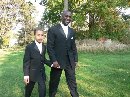 with my son Darius at a formal event