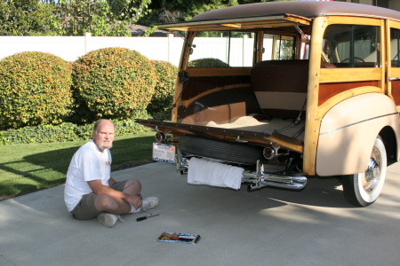 Dennis with his 1941 Ford Woodie