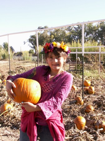 Leila at the pumpkin patch