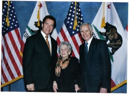 My mother at 90 with  Arnold Schwarzenegger