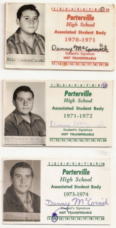 Danny McCormick's album, PORTERVILLE HIGH SCHOOL - 1974