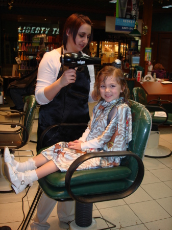 Lilly getting her hair cut