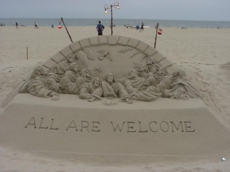 sand art last supper