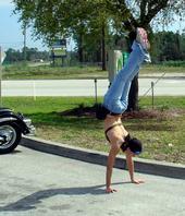 kathy'a signature handstand walk