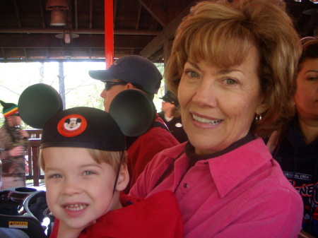 My wife Kathy and grandson Benton at Disney Wo