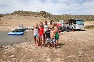 Lake with wife, kids and Jay Bennett's family