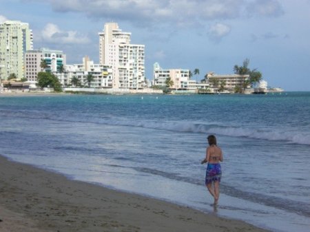 Walking on the beach in Puerto Rico