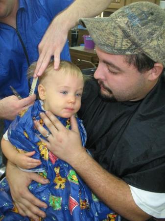 grandson William's first haircut