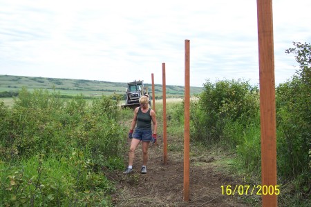 Colleen building Mega Fence