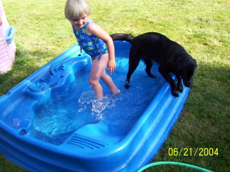 Penny invades the kiddy pool