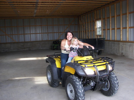 Wife Stacy and Niece Reagan on farm