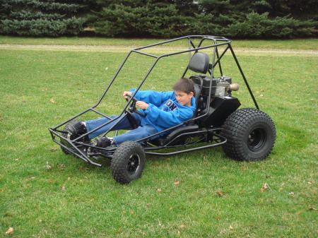 My youngest Ryan on his go cart