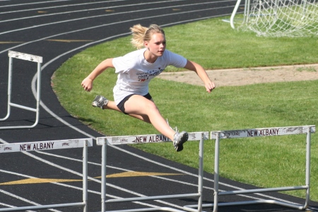 Courtney 8th grade track 110 hurdles (2007)