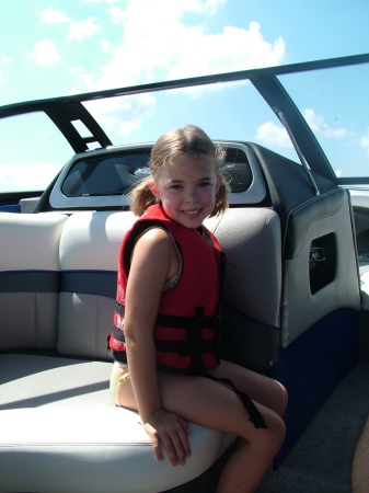 072008 Bailey in the boat on Lake Conroe