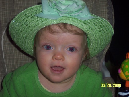 Meredith with green hat
