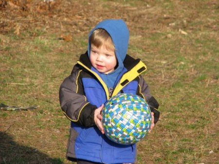 Andrew with his soccer ball