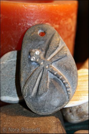 Carved Dragonfly Relief Pendant