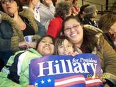 me and the girls cheering for hillary