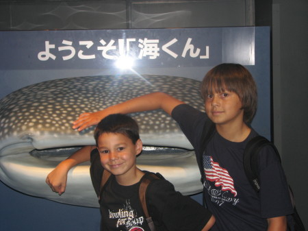 My boys in Osaka Bay