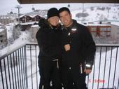 Nikki and I skiing in Steamboat