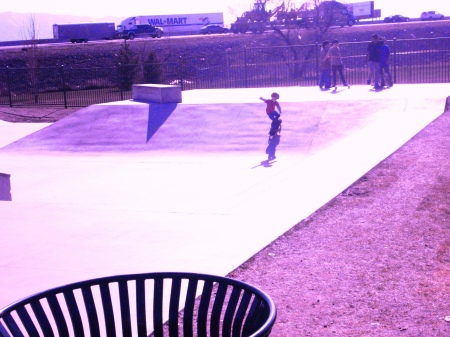 my son hayden at the skatepark