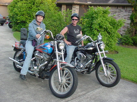 Bo and Ivey on their Harleys