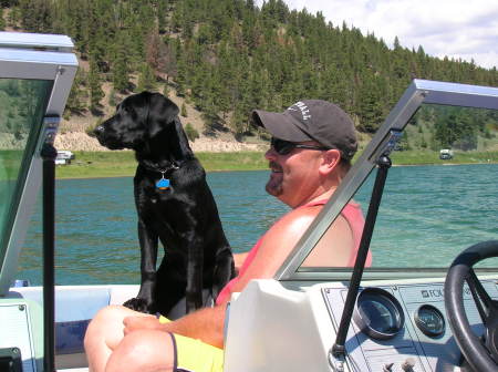 dan and bridger at newlan creek