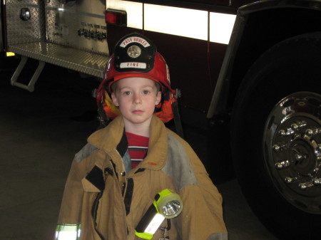 Ethan at the fire station