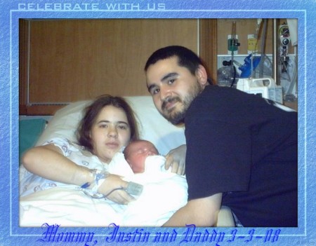 mommy, justin and daddy 3-3-08