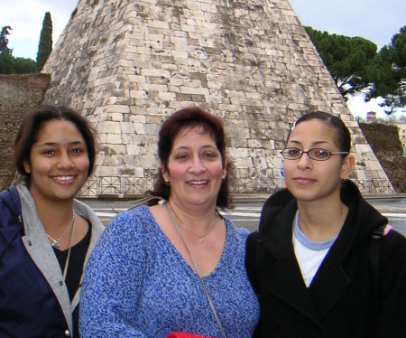 Us at a roman pyramid