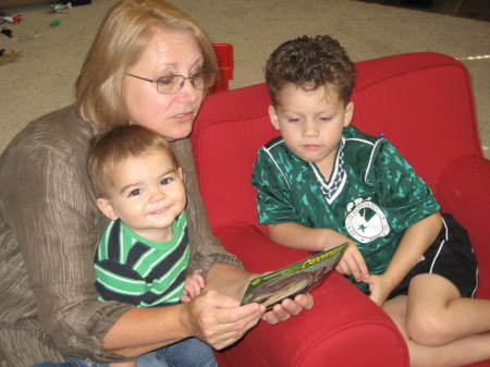 Reading with grandsons