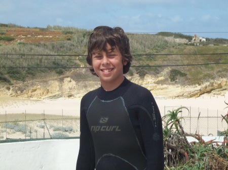 dylan at surf school in Portugal
