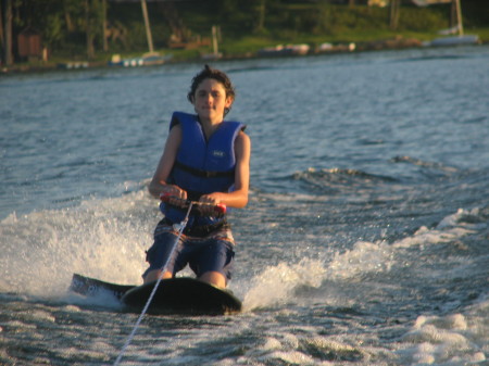 Teddy - Kneeboarding at our summer cottage