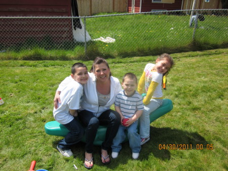 me and the grandkids, Aidan, Lorenzo and Ella