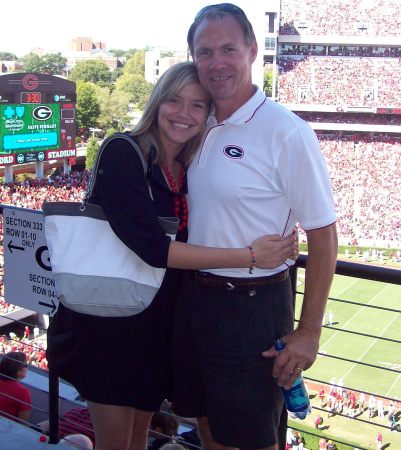 Gabe & Olivia at a UGA game