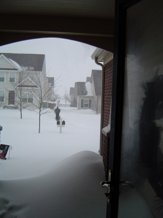 My Front porch after a blizzard! Winter 2008